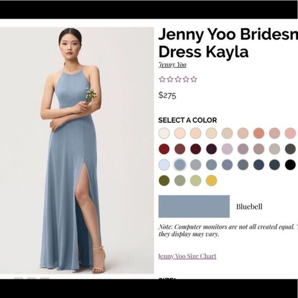 Jenny Yoo Blue Bell Kara Chiffon Gown EUC 8 - Picture 2 of 12